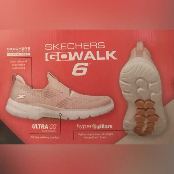 Skechers Women's Gray and Pink Sneakers - Picture 16 of 16